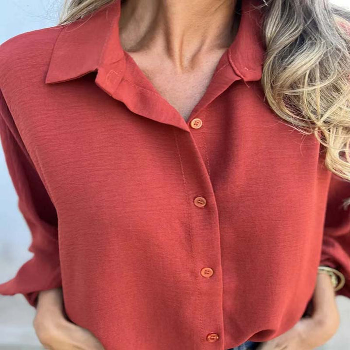 Anthea - Camisa de mangas abullonadas de tacto suave