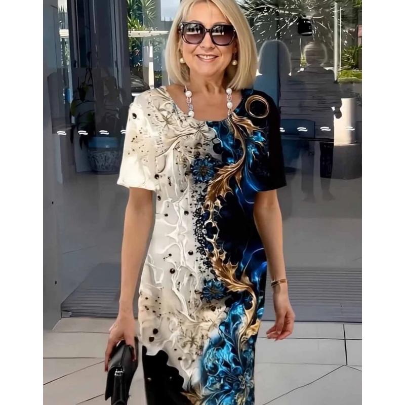 Greya - Vestido veraniego con corte en A de tacto suave y estampado floral