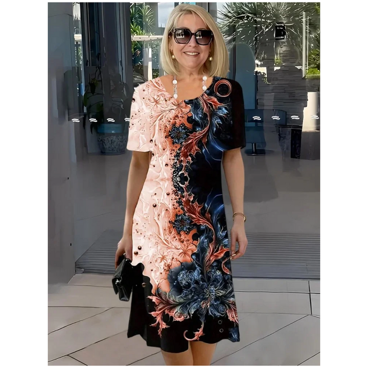 Greya - Vestido veraniego con corte en A de tacto suave y estampado floral