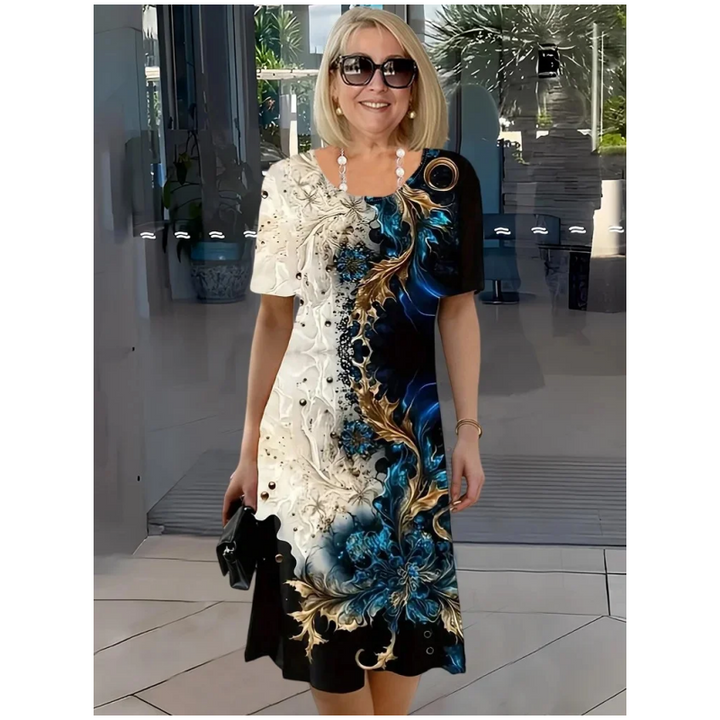 Greya - Vestido veraniego con corte en A de tacto suave y estampado floral