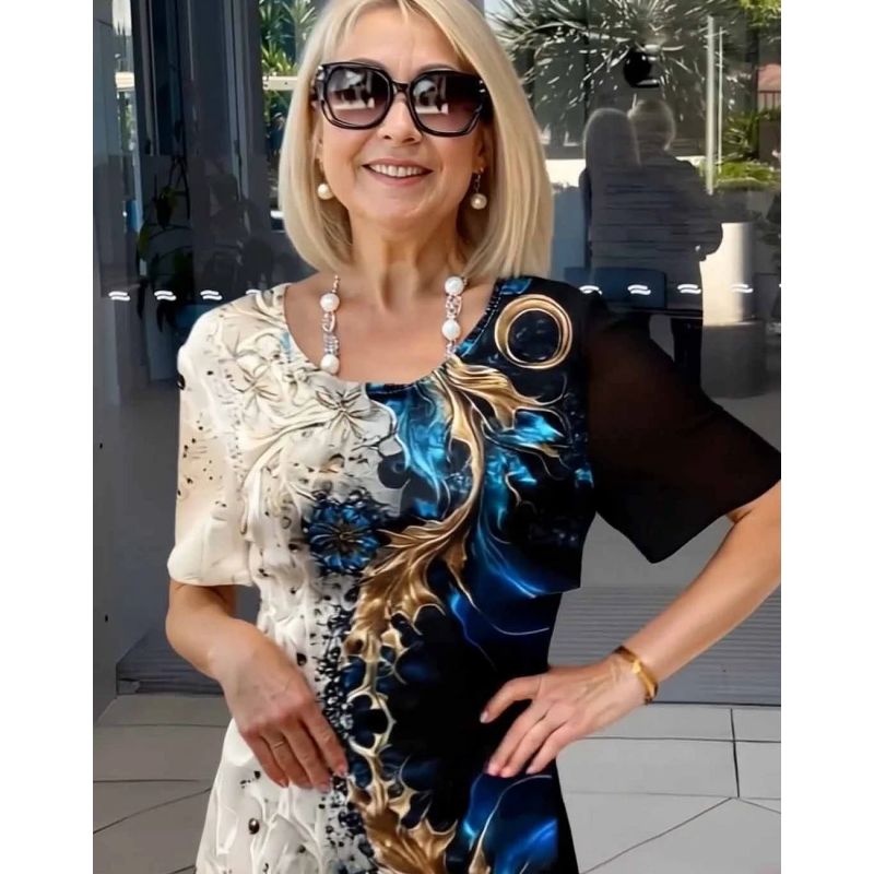 Greya - Vestido veraniego con corte en A de tacto suave y estampado floral