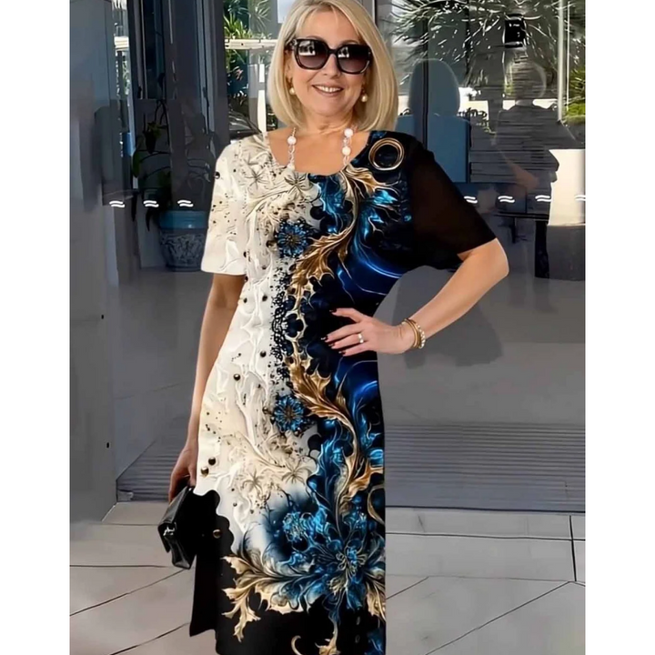 Greya - Vestido veraniego con corte en A de tacto suave y estampado floral