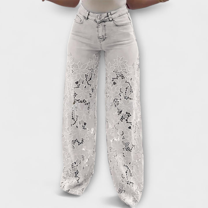 Elenai - Jeans premium con parche de encaje