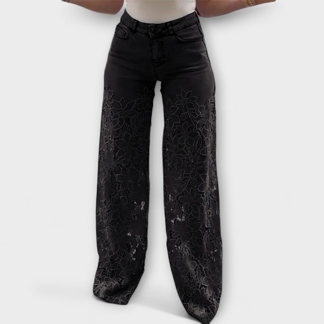 Elenai - Jeans premium con parche de encaje