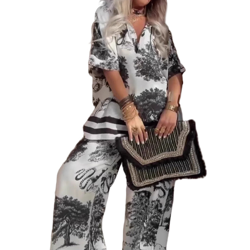 Adley - Enterizo floral de pierna ancha