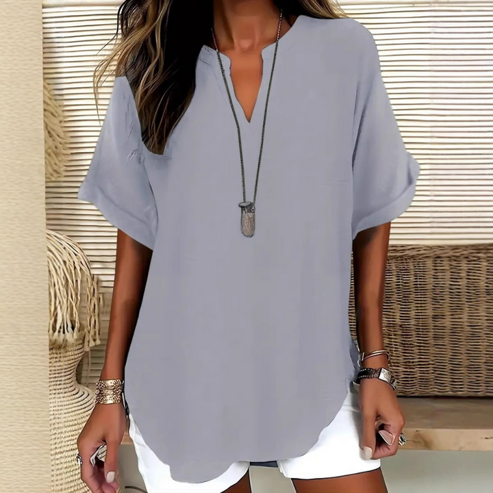 Laurel - Blusa vaporosa con escote en V