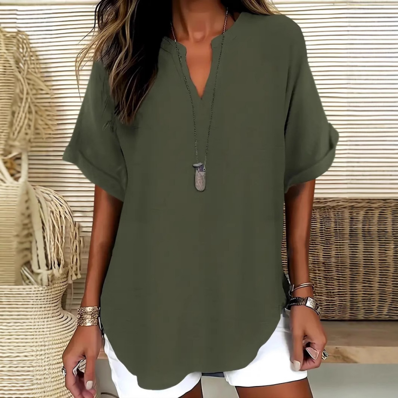 Laurel - Blusa vaporosa con escote en V