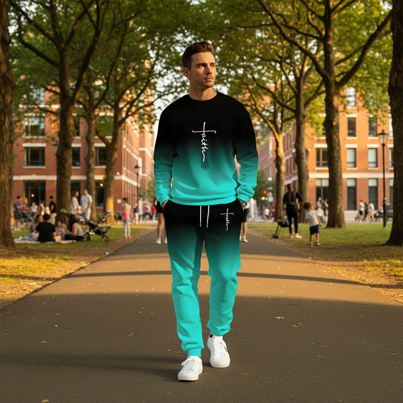Noryx - Conjunto deportivo para hombre con tacto suave y efecto degradado