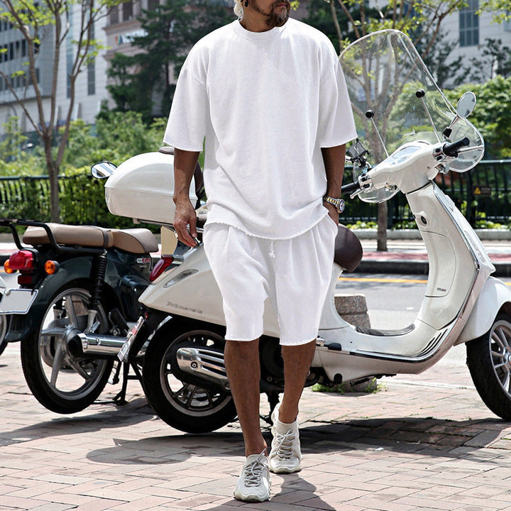 Eamon - Conjunto casual de playera oversize y shorts