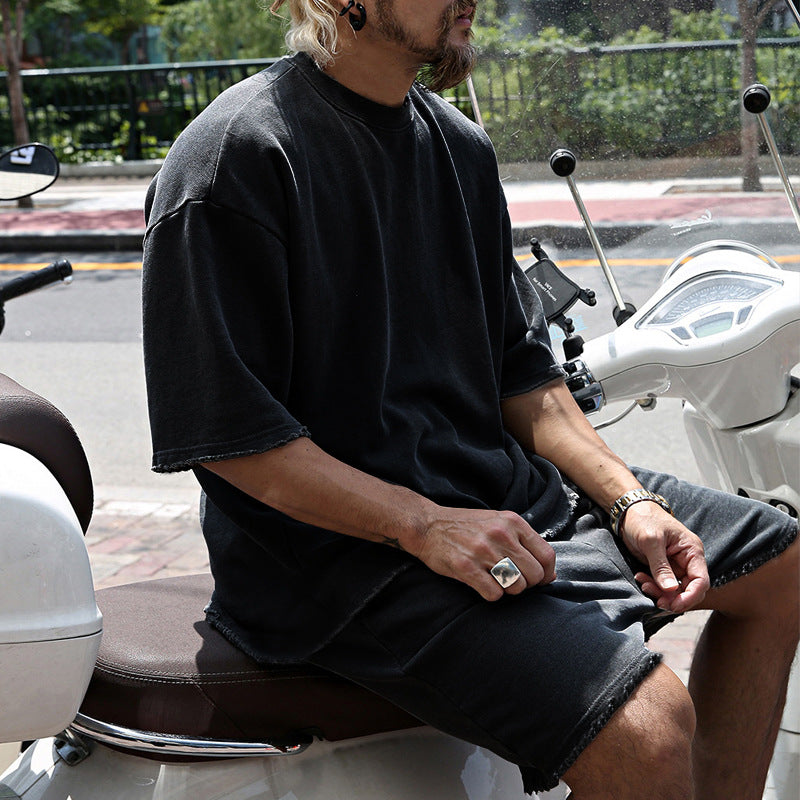 Eamon - Conjunto casual de playera oversize y shorts