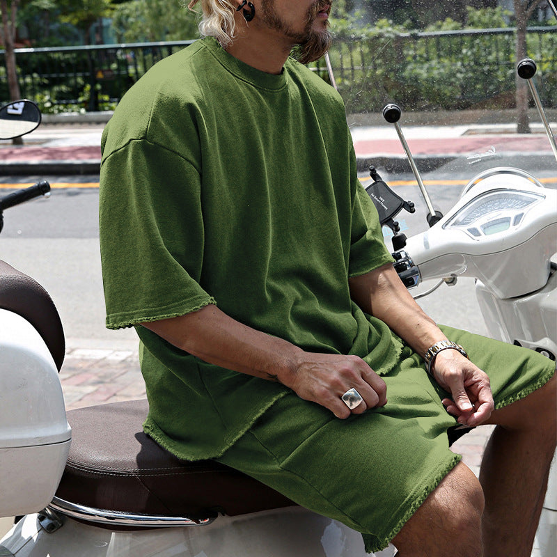 Eamon - Conjunto casual de playera oversize y shorts