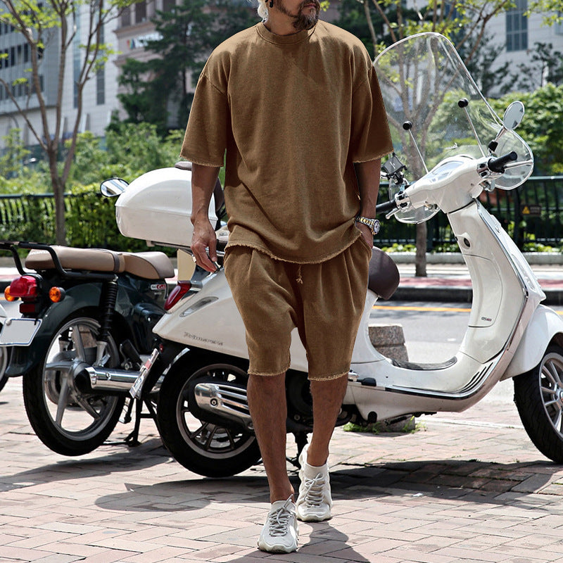 Eamon - Conjunto casual de playera oversize y shorts