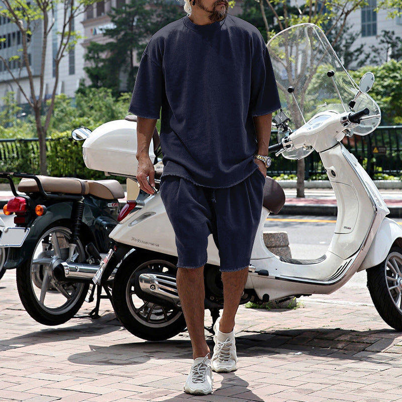 Eamon - Conjunto casual de playera oversize y shorts