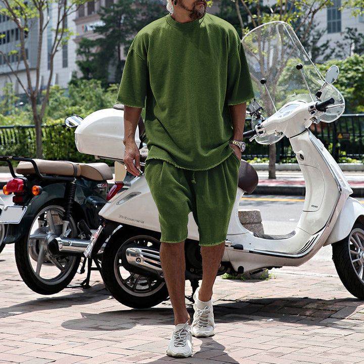 Eamon - Conjunto casual de playera oversize y shorts