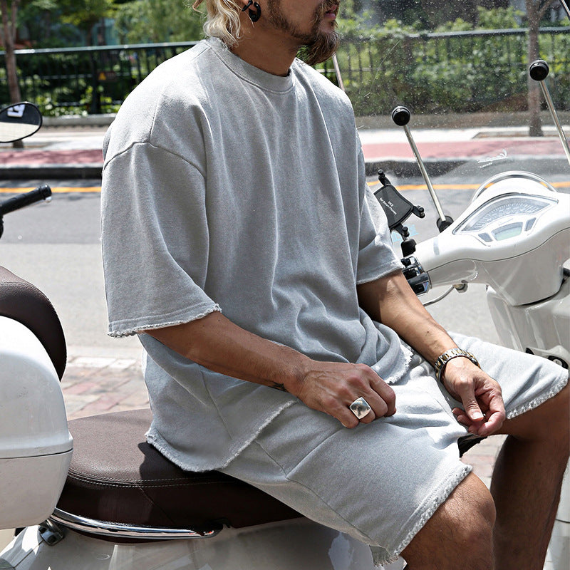 Eamon - Conjunto casual de playera oversize y shorts