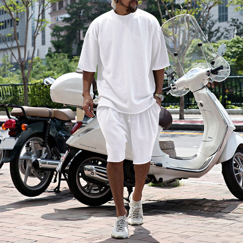 Eamon - Conjunto casual de playera oversize y shorts