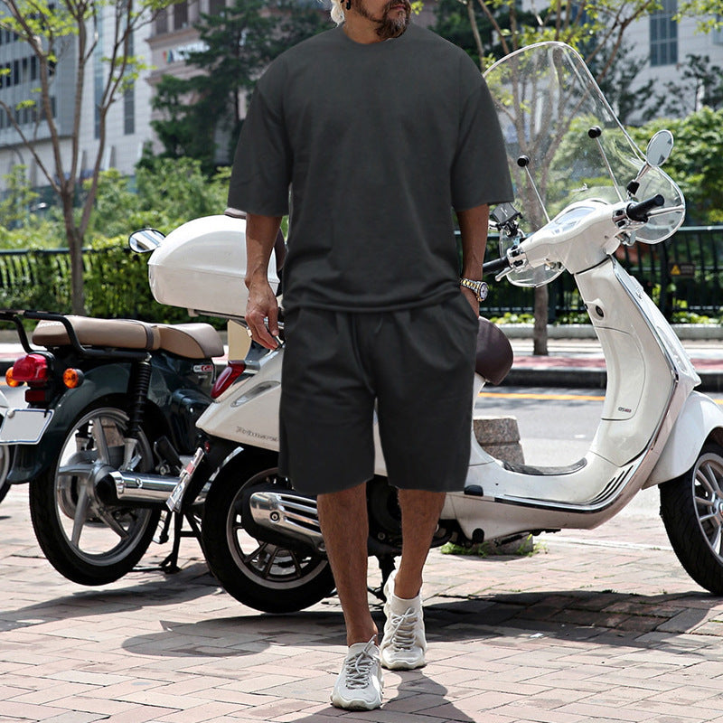 Eamon - Conjunto casual de playera oversize y shorts