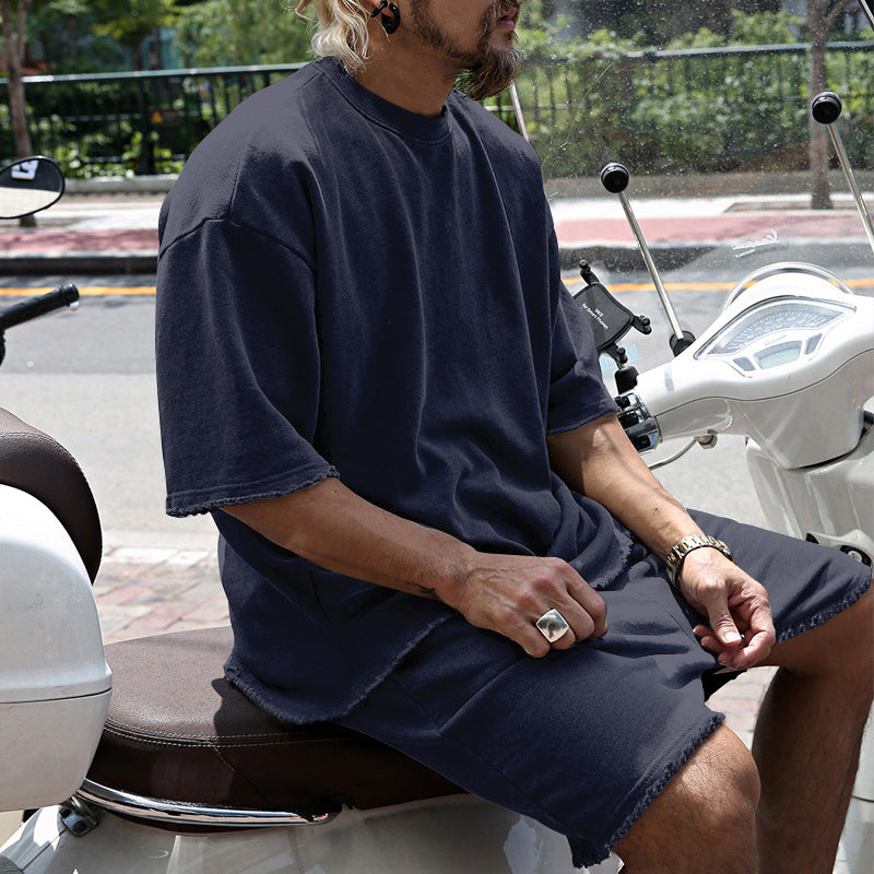 Eamon - Conjunto casual de playera oversize y shorts