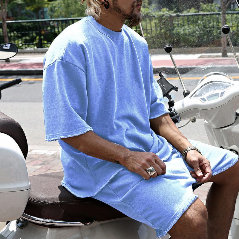 Eamon - Conjunto casual de playera oversize y shorts