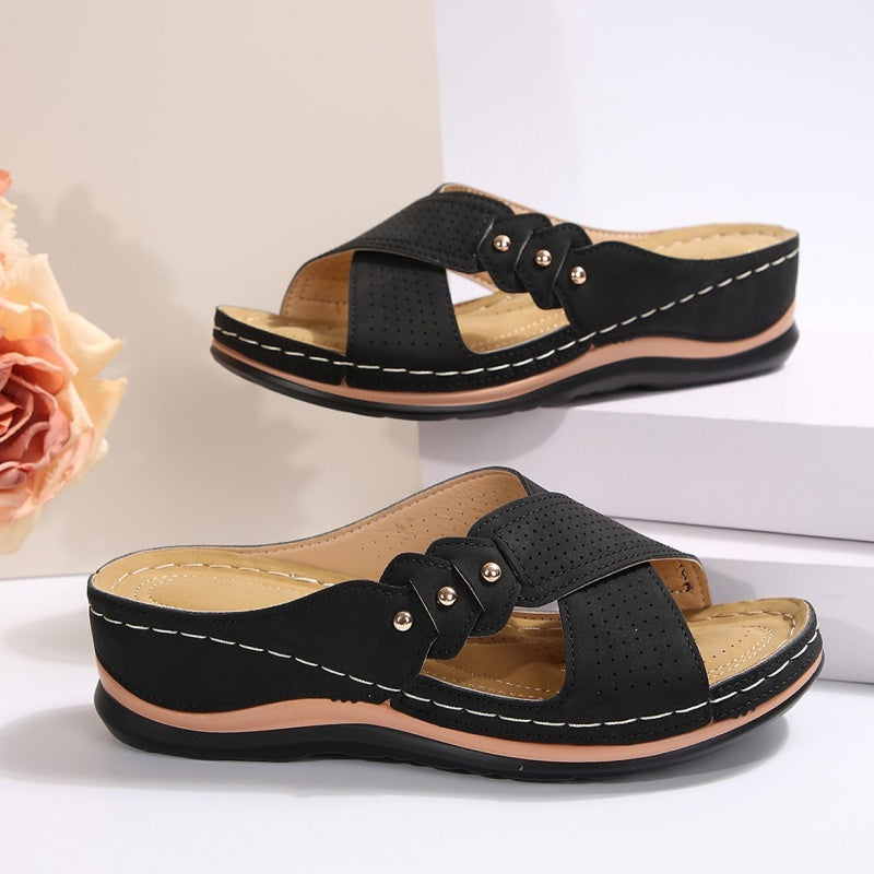 Jessavelle - Sandalias de cuña acolchadas