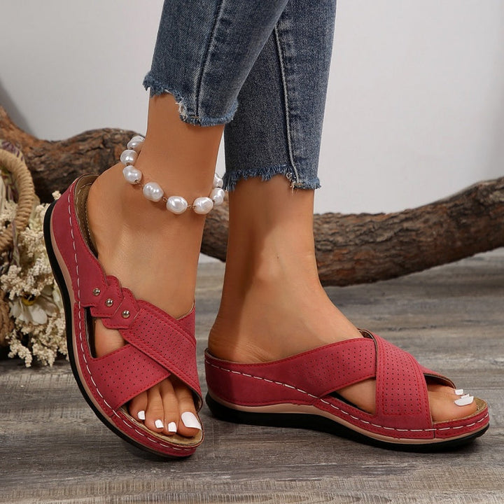 Jessavelle - Sandalias de cuña acolchadas