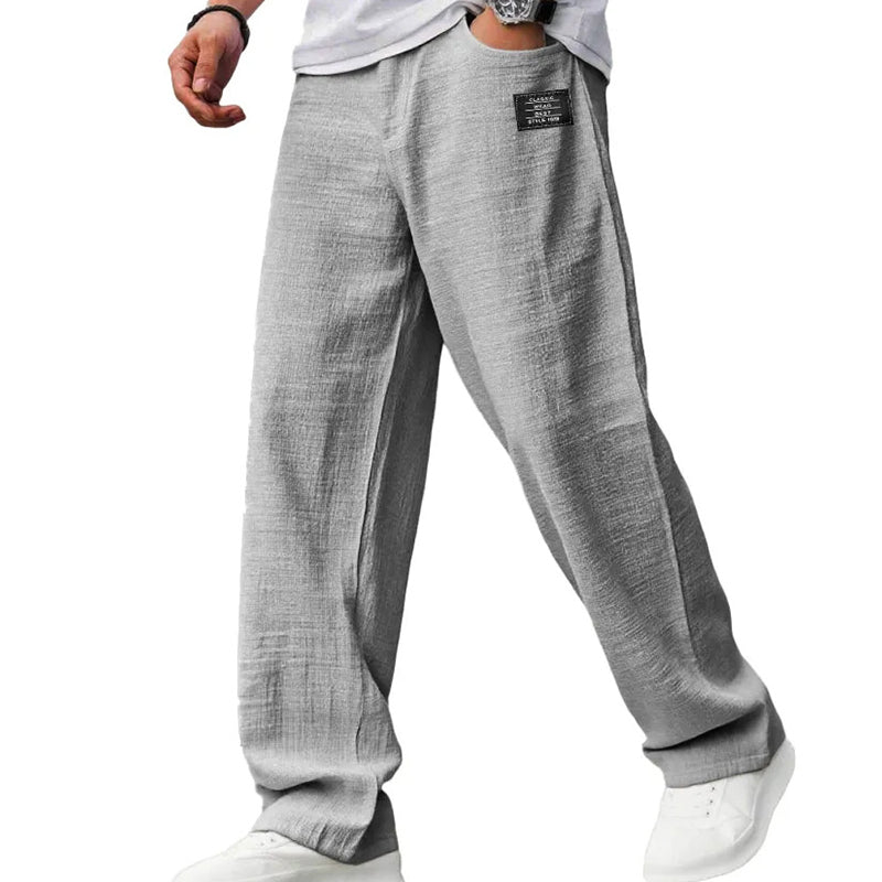 Callen - Pantalón de corte recto texturizado y ligero