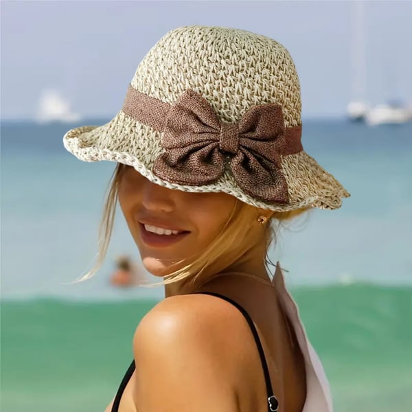 Coralie - Sombrero para el sol hecho a mano con lazo
