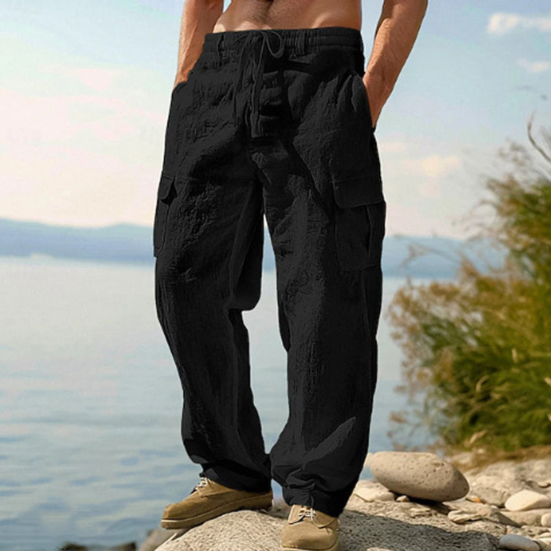 Donovan - Pantalón cargo de lino transpirable