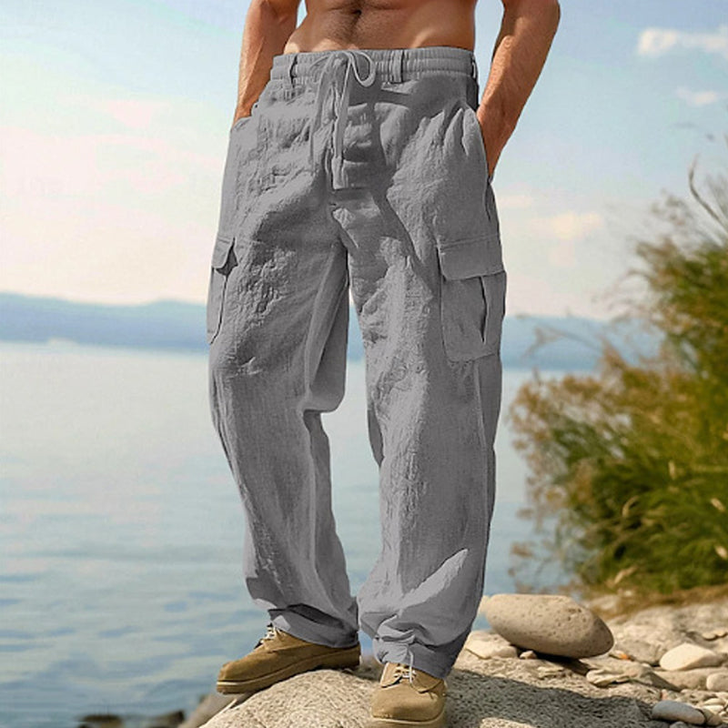 Donovan - Pantalón cargo de lino transpirable