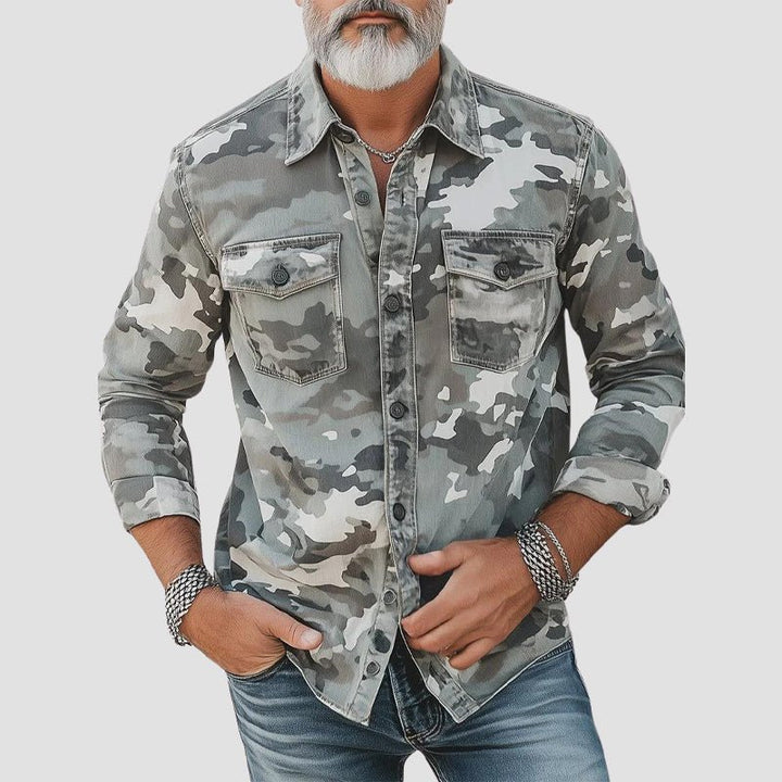 Cassiel - Camisa camuflada de tacto suave