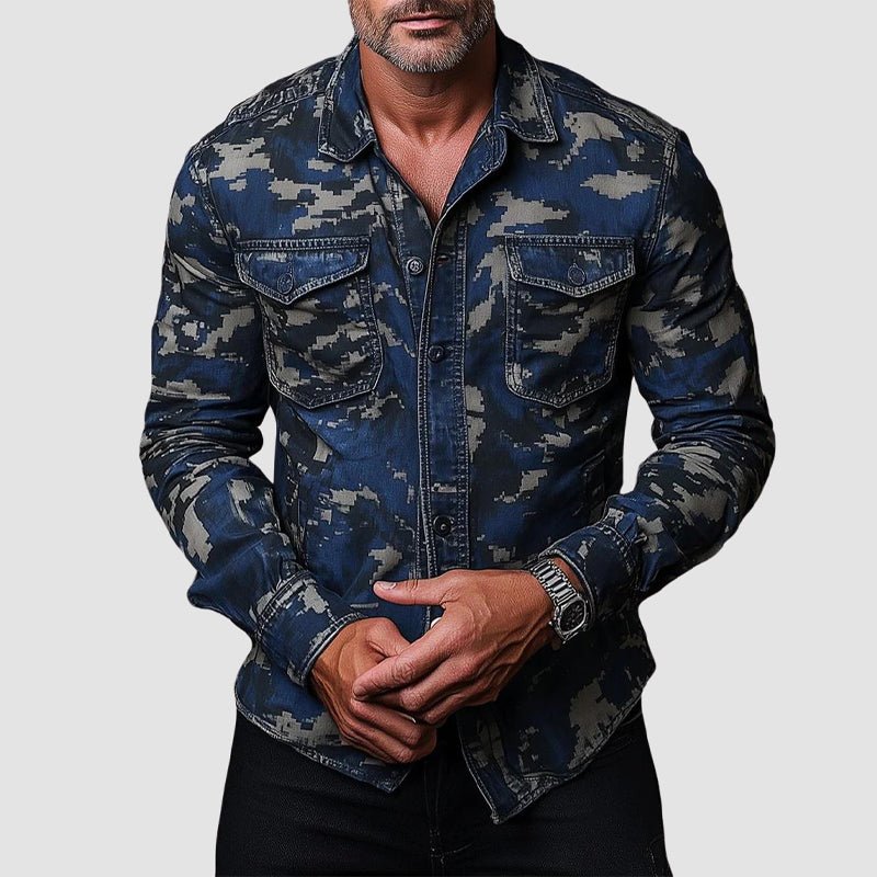 Cassiel - Camisa camuflada de tacto suave