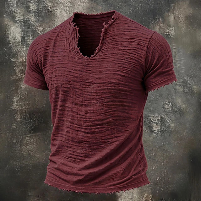 Jarrett - Playera texturizada de cuello en V