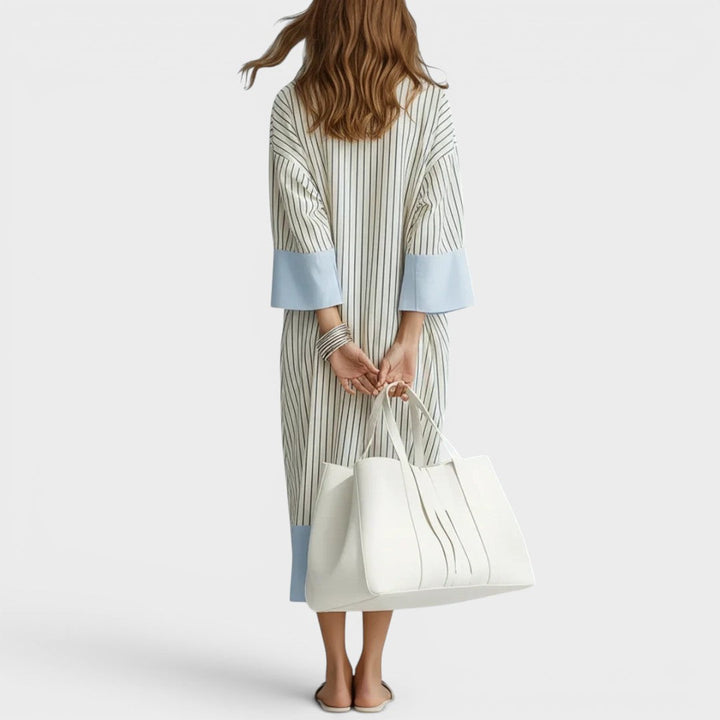 Florene - Vestido midi ligero de rayas