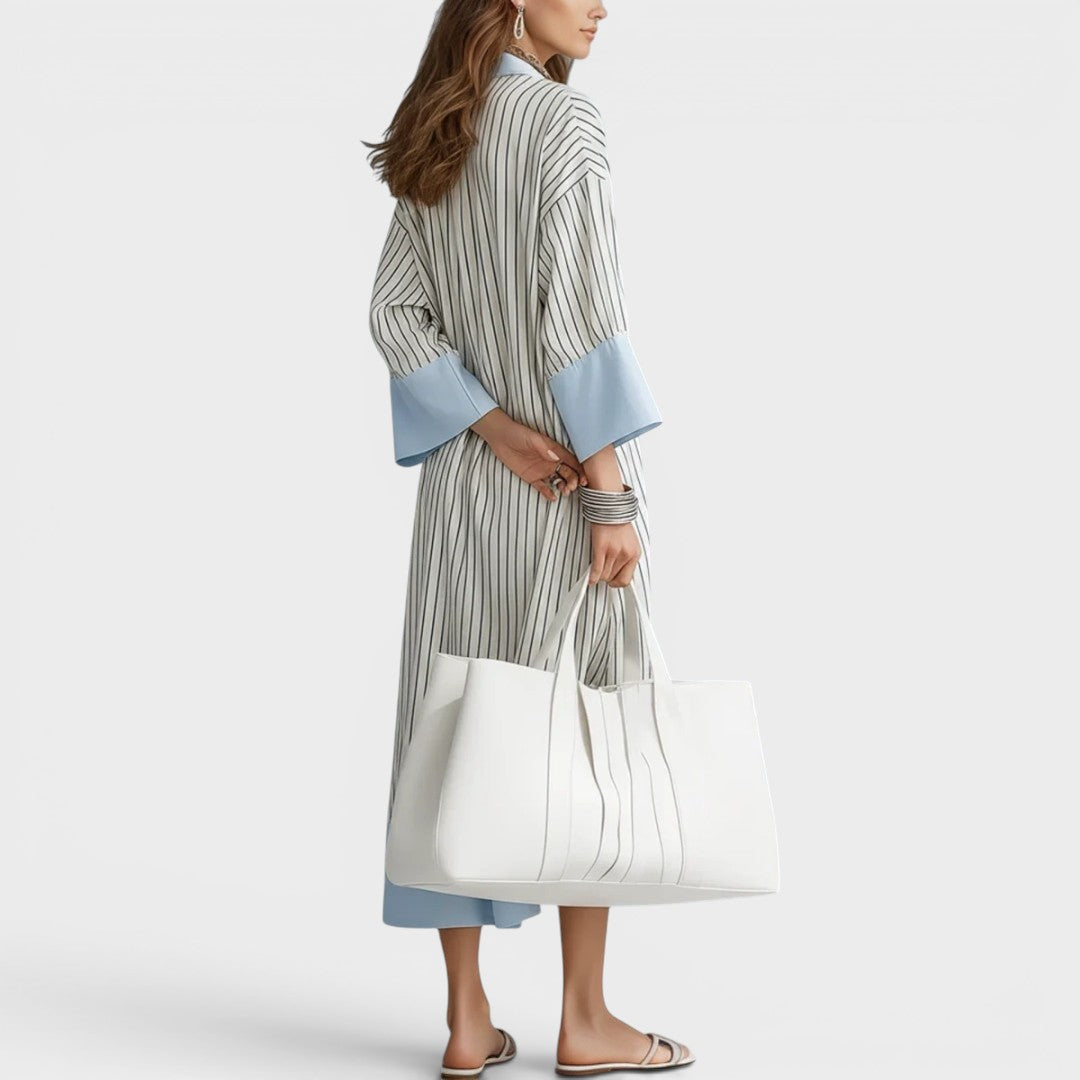 Florene - Vestido midi ligero de rayas