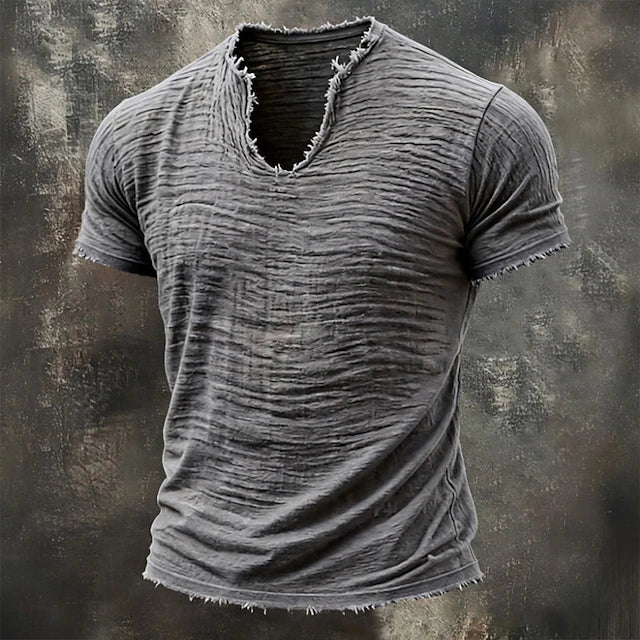 Jarrett - Playera texturizada de cuello en V