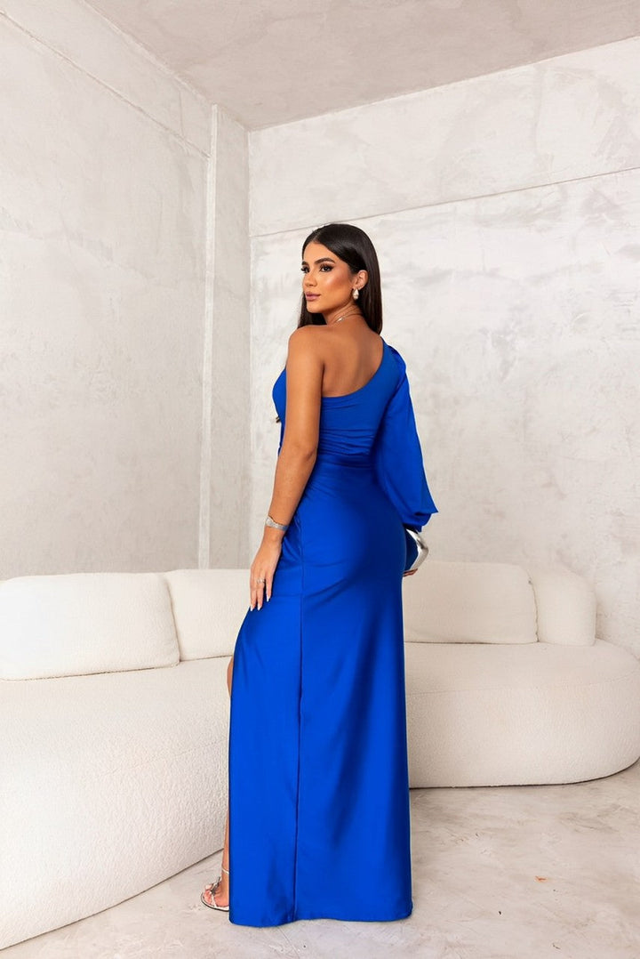 Xiomara - Vestido maxi de un hombro de tacto suave