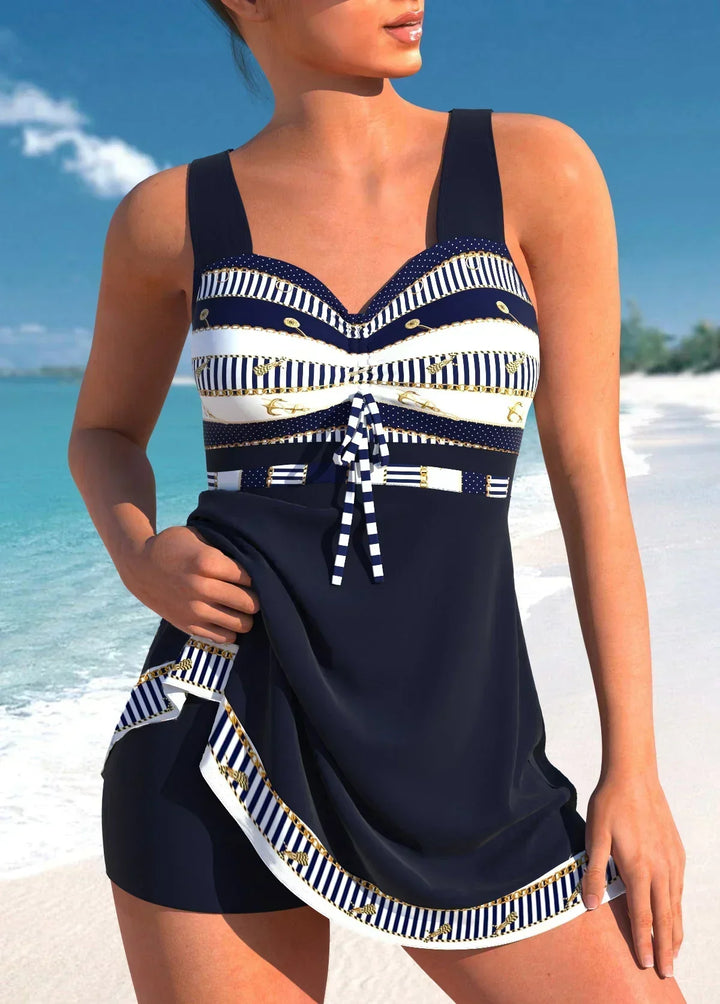 Blossom - Conjunto de traje de baño y shorts con estampado marino